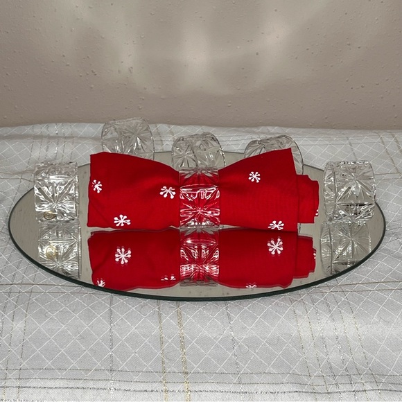 Crystal Napkin Rings Set Of 6 made in Hungary - Picture 2 of 6